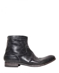 Shoto | Black Horse Nappa Zipped Low Boots for Men | Lyst