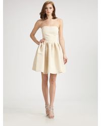 Lyst Chloe Reese Strapless Silk Faille Tail Dress In Natural Chloe Reese