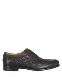 Ferragamo | Black Woven Leather Lace-up Shoes for Men | Lyst