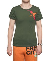 FREE CITY | Green Bird Printed Jersey T-shirt for Men | Lyst