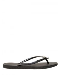 Havaianas | Black Crystal Dragon Fly Flip Flop Flats | Lyst