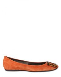 Roger Vivier | Orange Belle De Nuit Suede Gommette Flats | Lyst