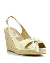 Valentino | White Mena Slingback - Ivory Patent Slingback Espadrille | Lyst