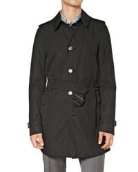 Burberry | Black Single Breasted Cotton Trench Coat for Men | Lyst