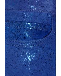 Lyst - Notify Bamboo Glitter-finish Stretch-leather Skinny Pants in Blue