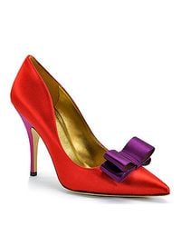 kate spade new york | Purple Latrice Colorblock Satin Pump | Lyst
