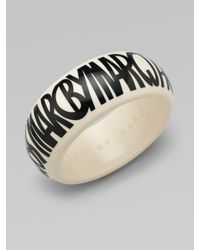 Marc By Marc Jacobs | Red Logo Printed Resin Bangle Bracelet | Lyst