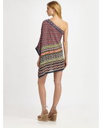 M Missoni | Pink One-shoulder Mini Dress | Lyst
