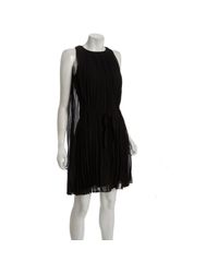 Halston | Black Scarf-print Georgette Slip Dress | Lyst