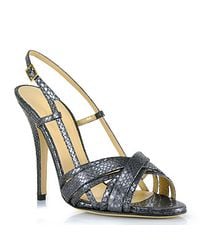 kate spade new york | Gray Lizard Slingback Open Toe Pump | Lyst