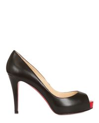 Christian Louboutin | Black 100mm Very Prive Kid Open Toe Pumps | Lyst