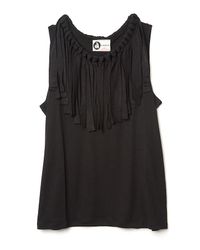 Lanvin | Black Sleeveless Fringe Top | Lyst