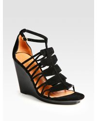 Robert Clergerie | Black Jalias Suede Gladiator Wedge Sandals | Lyst