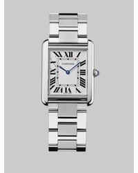 Cartier | Metallic Tank Solo Stainless Steel Watch On Bracelet | Lyst