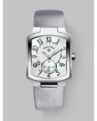 Philip Stein | Metallic Classic Small Stainless Steel Watch On Platinum Leather Strap | Lyst