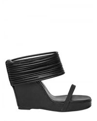 Rick Owens | Black 130mm Leather Strings Sandal Wedges | Lyst