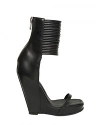 Rick Owens | Black 140mm Multi Strings Leather Wedges | Lyst