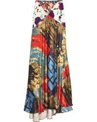 Lyst - Duro Olowu Patchwork Printed Silk Maxi Skirt in Red