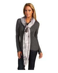 Alexander McQueen | Gray Tudor Rose Skull Scarf | Lyst