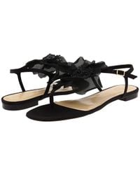 kate spade new york | Black Florina Flower Thong Sandals | Lyst
