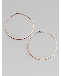 Michael Kors | Pink Thin Rose Gold-Tone Hoop Earrings | Lyst