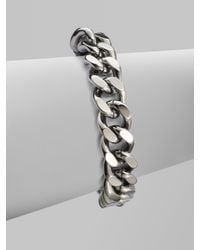 Stella McCartney | Metallic Faux Leather Accented Link Chain Bracelet | Lyst