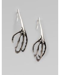 Ann Demeulemeester | Metallic Skeletal Bird Feet Earrings | Lyst