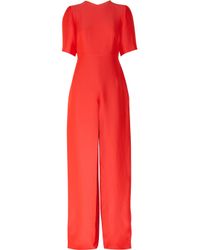 Derek Lam Orange Crepe-Cady Jumpsuit