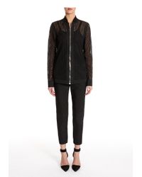 Alexander Wang | Black Hexagon Mesh Laser Cut Bomber | Lyst