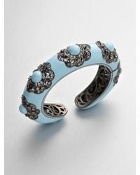 M.c.l Matthew Campbell Laurenza | Natural Multicolored Sapphire Accented Enamel Floral Bracelet | Lyst