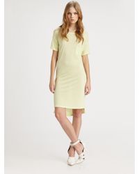 T By Alexander Wang | Yellow Classic Boatneck Dress | Lyst