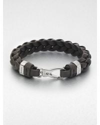 Tod's | Brown Braided Leather Bracelet for Men | Lyst