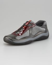 prada americas cup grey suede