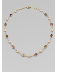 Marco Bicego | Metallic Siviglia Multicolor Sapphire & 18k Yellow Gold Station Necklace | Lyst