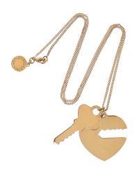 Stella McCartney | Metallic Polished Goldtone Heart and Key Necklace | Lyst
