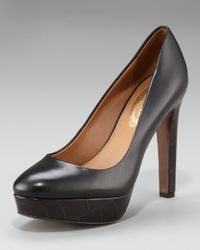 Elie Tahari | Black Eleanor Crocodile-Embossed Pump | Lyst