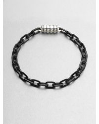 John Hardy | Black Steel Link Magnetic Bracelet for Men | Lyst