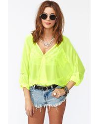 Lyst - Nasty gal Neon Wrap Blouse Yellow in Yellow