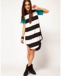 dipped hem t shirt dress