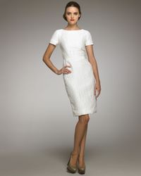 Carolina Herrera | White Textured Linen Dress | Lyst
