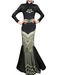 Etro | Multicolor Silk Satin On Printed Viscose Cady Dress | Lyst