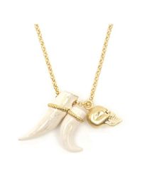 Alexander McQueen | Metallic Gold Skull and Tusk Pendant | Lyst