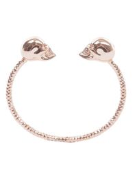 Alexander McQueen | Pink Gold Crystal Twin Skull Bangle | Lyst