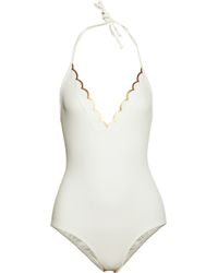 Chloé | White Scalloped Edge One-piece Swimsuit | Lyst
