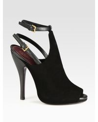 Gucci | Black Jane Suede and Leather Platform Pumps | Lyst