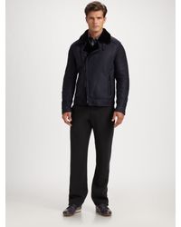 Armani | Black Flat Front Trouser for Men | Lyst