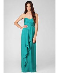 Nicole Miller | Green Silk Chiffon Strapless Gown | Lyst