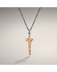 John Hardy | Metallic Bronze Dagger Pendant On Stainless Steel Necklace for Men | Lyst