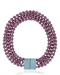 Bex Rox | Purple Ball Chain Collar Necklace | Lyst