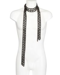 Emanuele Bicocchi | Black Silver Spikes with Leather Necklace for Men | Lyst